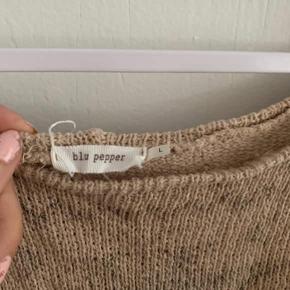 Blu Pepper Aztec Printed Cropped Sweater Pullover - Picture 2 of 4